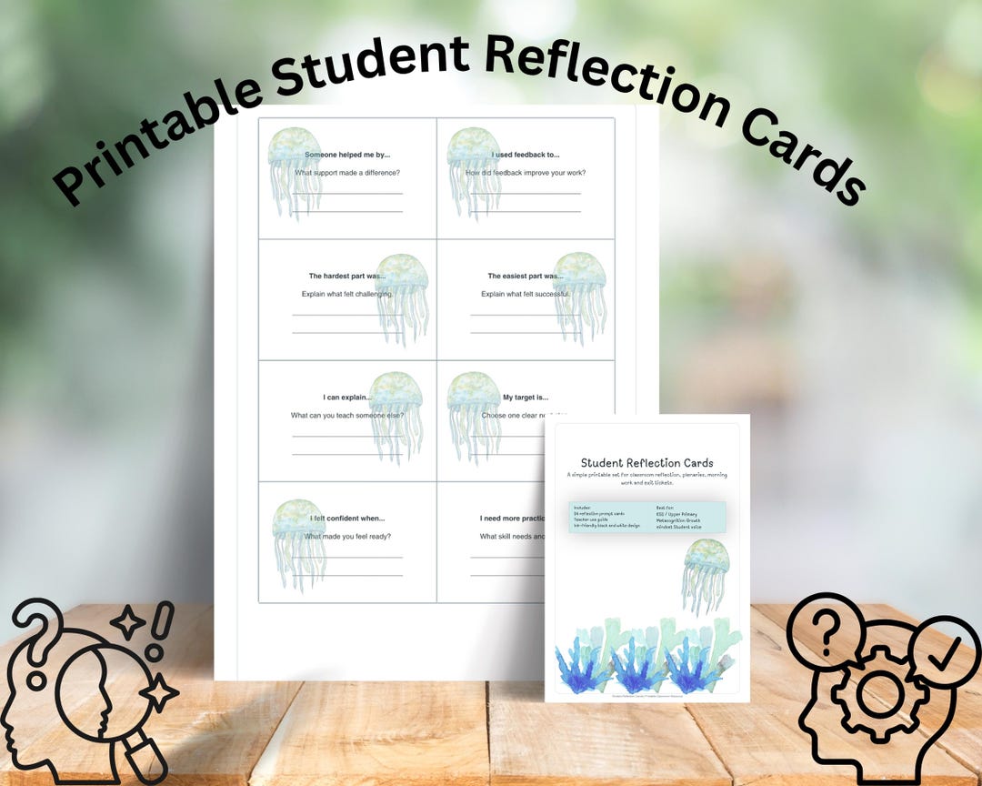 Printable Product - Student Reflection Cards Printable - Etsy