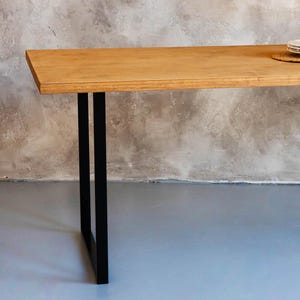 U-Shaped Metal Table Legs, Black Steel Furniture Base for Dining or Office Desk, Modern Industrial Style, Set of 2 Legs