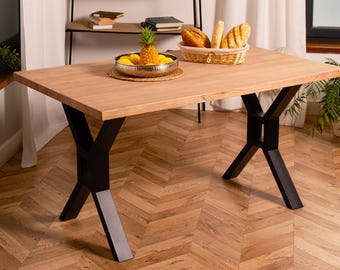 Metall X Beine (2er-Set), DIY Stahlbeine, Industrielle Tischbasis, Eisenbeine, Stahlbeine für Esstisch oder Schreibtisch, Esstischbeine