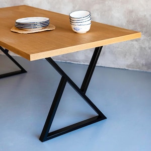 Steel Dining Table Legs (Set Of 2) X-Shape, Modern Metal Table Legs, Handmade Dining Legs, Steel Legs For Table, Industrial Table Base
