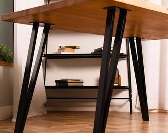 Black Metal Hairpin Table Legs (Set of 4), DIY Table Legs, Heavy Duty Industrial Steel Legs for Modern Furniture