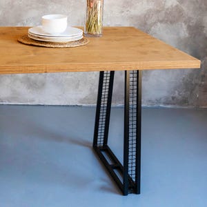 Square Metal Steel Dining Table Legs (Set 2), Modern Metal Table Legs, Handmade Furniture, Industrial Kitchen Table Legs, Modern Desk Legs