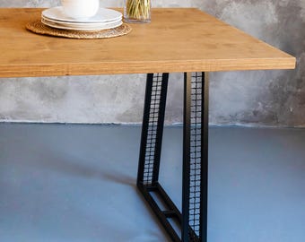 Square Metal Steel Dining Table Legs (Set 2), Modern Metal Table Legs, Handmade Furniture, Industrial Kitchen Table Legs, Modern Desk Legs