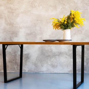 Patas de metal resistentes para mesa de comedor (juego de 2), patas de banco, patas de acero resistentes para mesa de cocina, patas para muebles hechas a mano, muebles hechos a mano