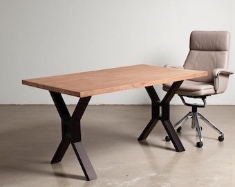 Patas de mesa de metal industriales en forma de X, base de acero resistente para mesa de comedor y escritorio.