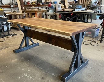 Gambe per tavolo in metallo resistente con fessura di supporto per trave