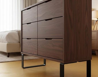 Patas para cómoda (juego de 2) – Base de metal negro para cómoda y muebles de dormitorio.