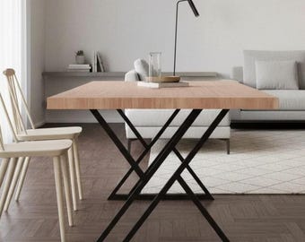 Gambe per tavolo in metallo a forma di X, base per tavolo resistente