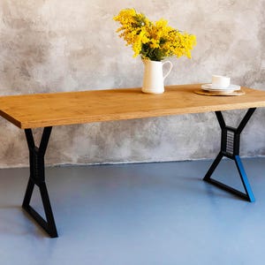 Metal X Legs DIY Steel Legs for Dining Table or Desk (Set of 2),XZ-Shape Table Legs, Industrial Legs, Steel Dining Table Legs,Furniture Legs