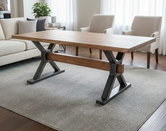 Patas de mesa metálicas de estructura en X de alta resistencia con ranura para viga