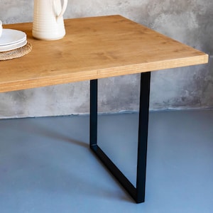 Metal Table Base (Set Of 2), Chrome Steel Table Legs, Metal Table Base, Trapezoid Metal Frame For Kitchen Table, Metal Desk Legs| Farmhouse