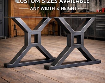 X Frame Tischbeine - Pulverbeschichteter geometrischer Metalltischfuß, moderne Designer-Esstischbeine