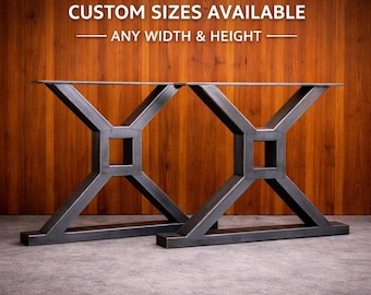 Klar Lackierte Stahl X-Rahmen Tischbeine - Geometrische Tischbasis Metall