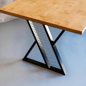 Metal Table Legs (Set of 2), Handmade Furniture Legs, Modern Steel Legs for Dining Table, Heavy Duty Desk Legs, X Shape Metal Frame