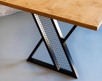 Metalltischbeine (2er-Set), handgefertigte Möbelbeine, moderne Stahlbeine für Esstisch, Hochleistungsschreibtischbeine, Metallrahmen in X-Form