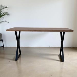 Patas de mesa de metal para armar tú mismo, base de acero en forma de X hecha a mano con centro de rejilla para proyectos de madera personalizados.