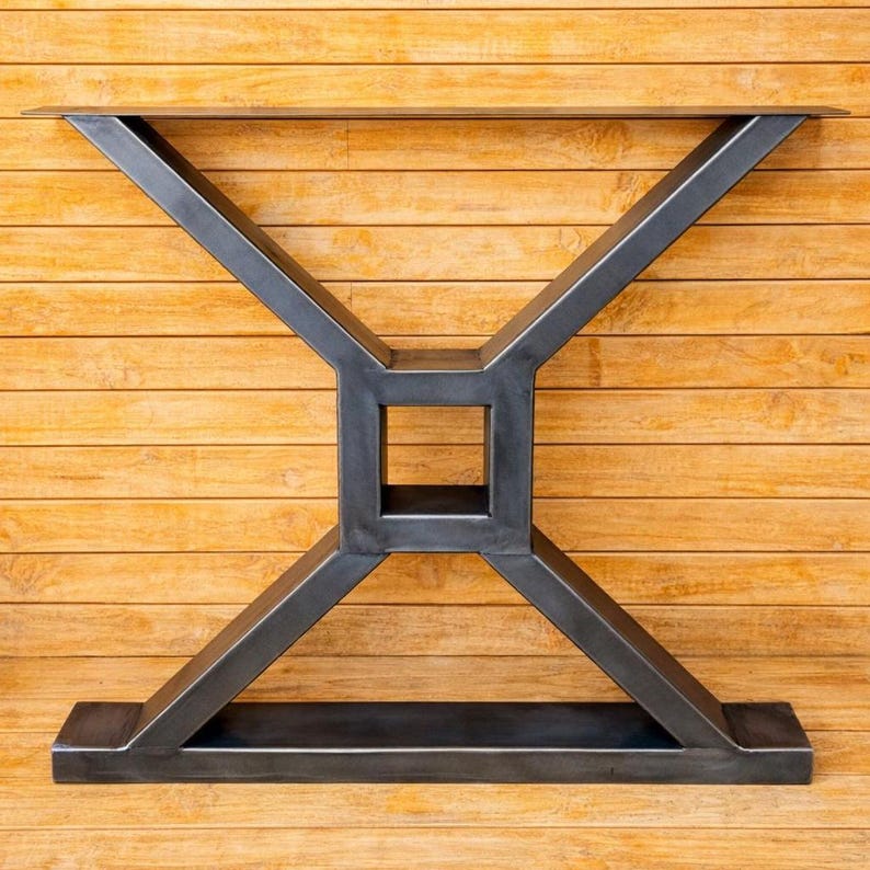 Clear Lacquered Steel Table Legs - Sculptural X Metal Base - Etsy