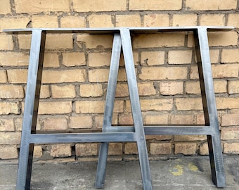 Patas de mesa de acero con revestimiento transparente - Base metálica industrial en forma de A, patas lacadas de alta resistencia para mesas de comedor y escritorios