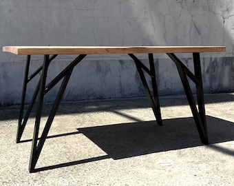 Patas de mesa de metal en forma de V industrial, base de acero resistente negra, soporte de mesa duradero estilo loft de hierro