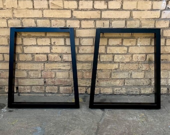 Trapezoid Metal Table Legs, Black Steel Base for Dining Tables, Industrial Metal Table Legs, Heavy Duty Modern Table Frame