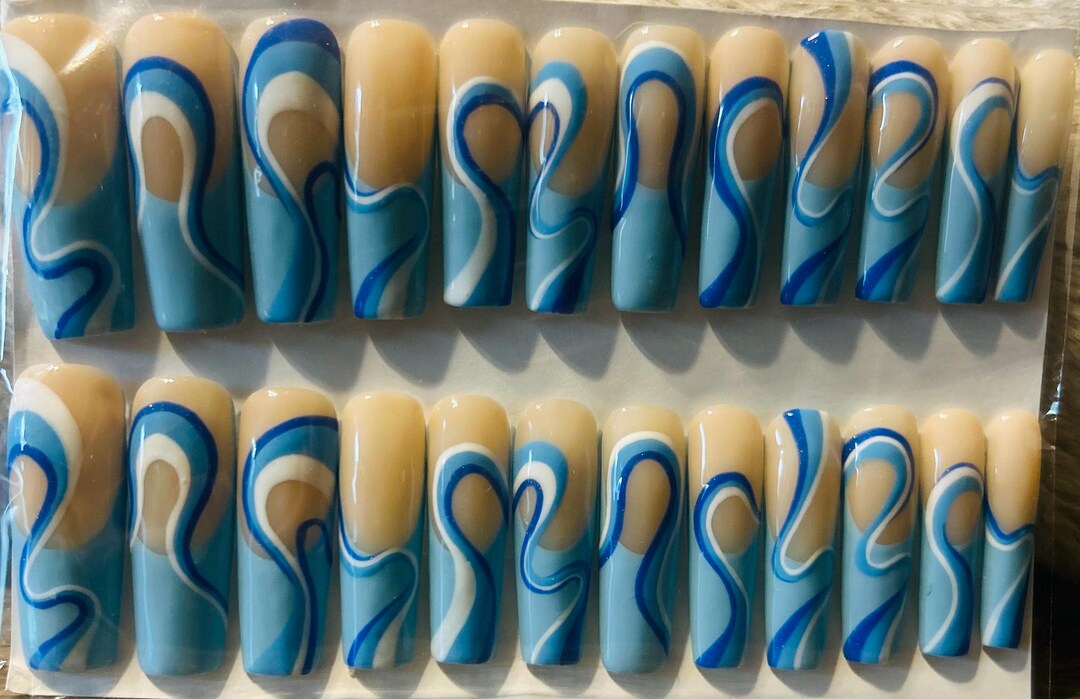 Baby Blue French Tip - Etsy Canada