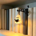Gothic Ghost Bookshelf Light, Halloween Reading Nook Decor, Warm Glow Lamp