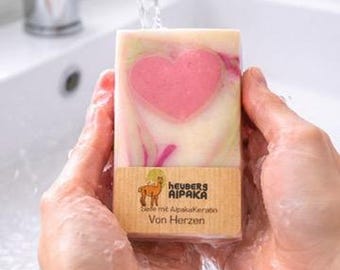 Alpaka-Seife, handgemachte Naturseife mit Alpaka-Keratin aus der Wolle unserer Alpakas, Geschenk für Sie / Ihn, Geburtstag, Muttertag