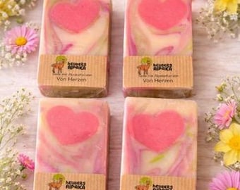 Alpaka-Seife, handgemachte Naturseife mit Alpaka-Keratin aus der Wolle unserer Alpakas, Geschenk für Sie / Ihn, Geburtstag, Muttertag