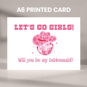 Invitation « Serez-vous ma demoiselle d'honneur ? Allons-y les filles ! – Carte de proposition de demoiselle d'honneur personnalisable – Parfaite pour les fans de musique country