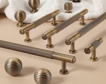 Solid Knurled antique Brass Cabinet Handles Pulls,Rustic Knurled Brass Cabinet Pulls,Antique Brass Pulls,Knurling Handle,Brass Drawer Handle