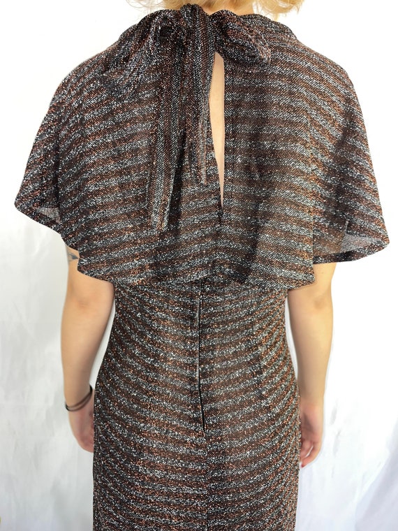 Vintage 70s does 30s lurex bronze and silver with… - image 4