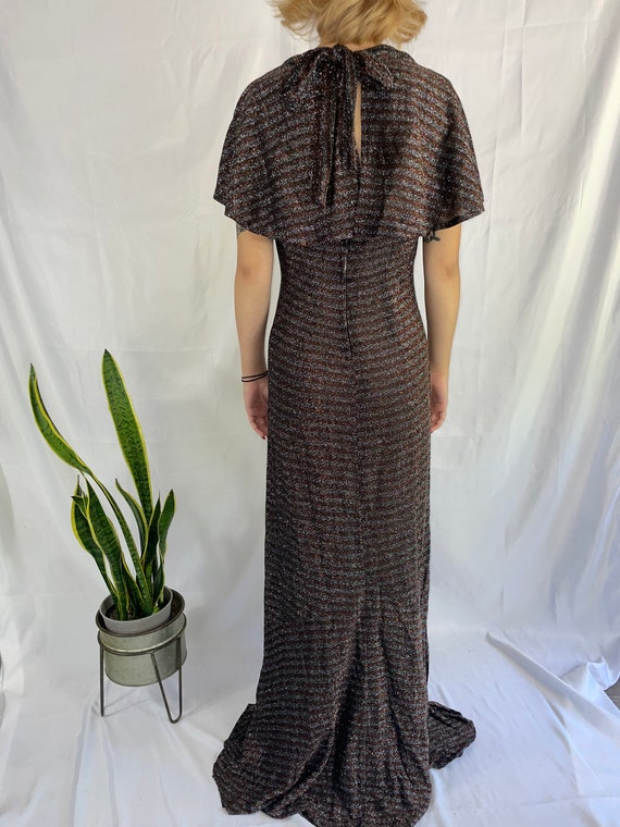 Vintage 70s does 30s lurex bronze and silver with… - image 2