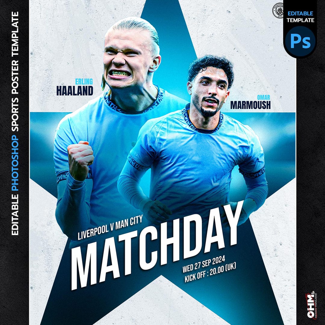 Editable Sports Poster PSD: Customizable Photoshop Template (digital ...