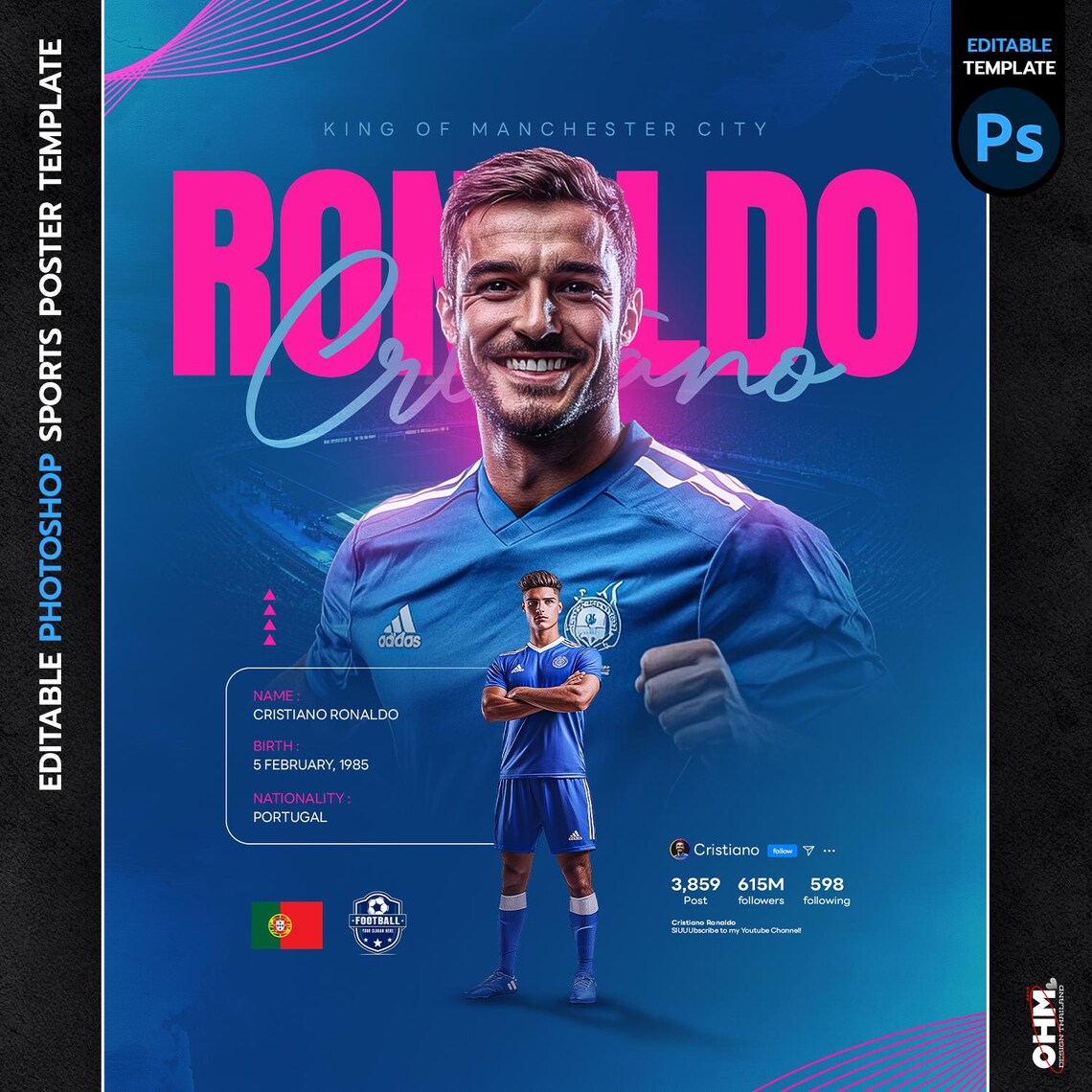 Editable Sports Poster: Customizable Photoshop Template (PSD) - Etsy