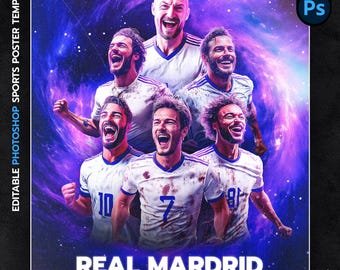 Editable Sports Poster PSD: Customizable Photoshop Template (Digital Download)