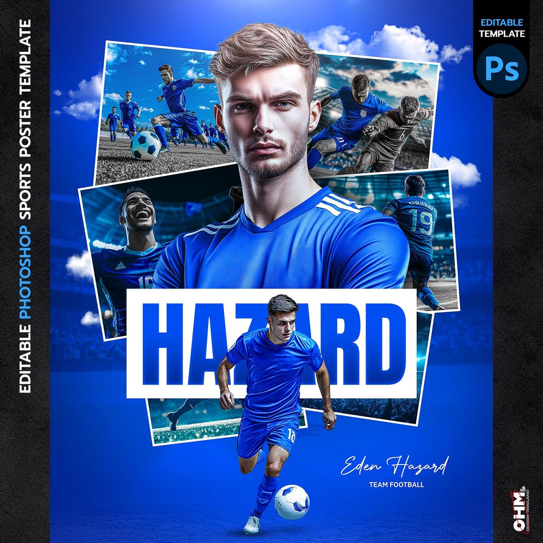 Editable Sports Poster PSD: Customizable Photoshop Template (digital ...