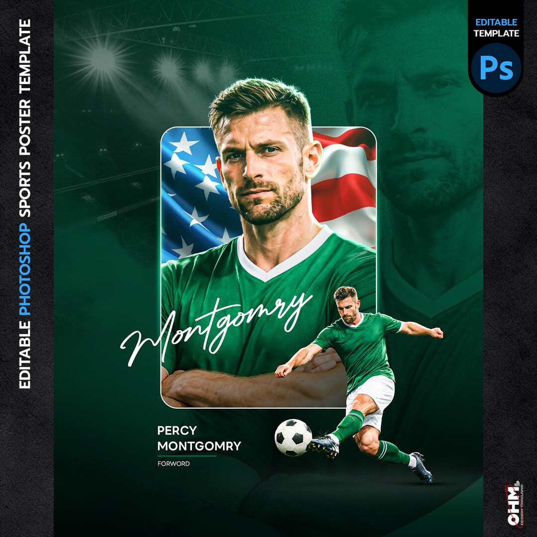 Editable Sports Poster Design: Customizable Photoshop Template (PSD ...
