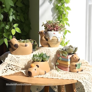 Capybara Sukkulenten Pflanzer: Wunderlicher Schreibtisch Organizer