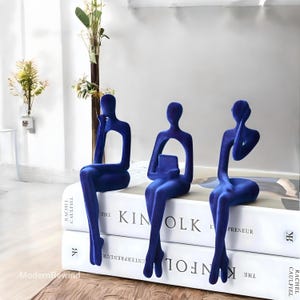 Abstract Flocking Resin Sculpture Set: Modern Home Decor