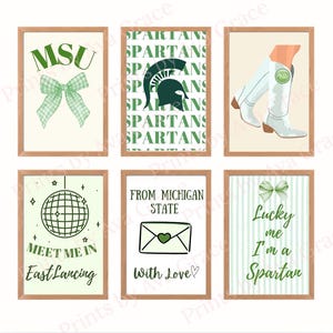 Missouri State Wanddrucke | 20x30 | 6er Pack | Studenten Studentenheim Zimmer | Posterdrucke | Uni | Zimmer Dekor | MSU | Spartans |