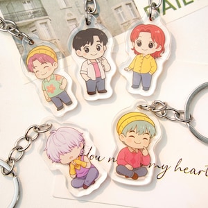 Kpop Demon Hunters Saja Boys Keychain Set, Derpy Acrylic Bag Charms, Cute K-Pop Accessories