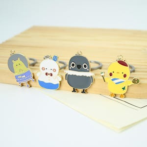 Love and deepspace Keychain, Happy Snowman charms, Grumpy Crow, Galaxy Kid, Happy Snowman, Artsy Birb