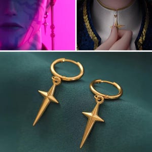 Rumi Jinu Star Earrings Pendant, Kpop Demon Hunters Jewelry, Demon Hunters Fan Gift