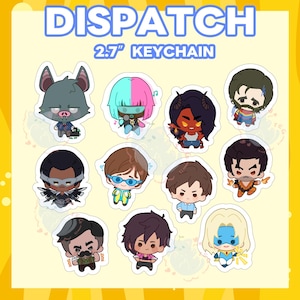 DISPATCH Z-Team ROBERT, Waterboy, Blonde Blazer, Sonar, Flambae, Invisigal, Coupé, Punch Up, Malevola, Phenomaman, Keychain (2.7in)
