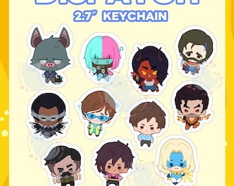 Despacho Equipo Z ROBERT, Aguador, Blazer Rubio, Sonar, Flambae, Invisigal, Coupé, Punch Up, Malevola, Phenomaman, Llavero (7 cm)