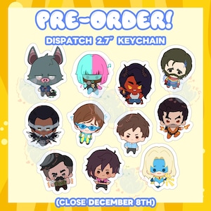 DISPATCH Z-Team ROBERT, Waterboy, Blonde Blazer, Sonar, Flambae, Invisigal, Coupé, Punch Up, Malevola, Phenomaman, Keychain Pre-Order(2.7in)