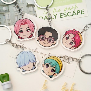 Kpop Demon Hunters Saja Boys Keychain Set, Derpy Acrylic Bag Charms, Cute K-Pop Accessories