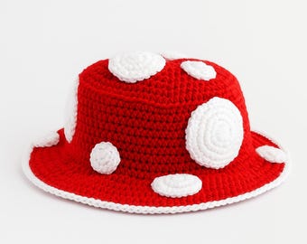 Red Mushroom Crochet Hat