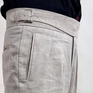 Men&#39;s Trouser Ivory Cotton Customized Gurkha Pant, High Waist, Summer Wear Business Casual & Wedding Attire