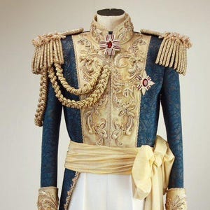 Regal Rococo Gold Embroidered Suit | 18th Century Royal Prince Costume | Baroque Theatrical Tailcoat French nobleman, Venetian Renaissance